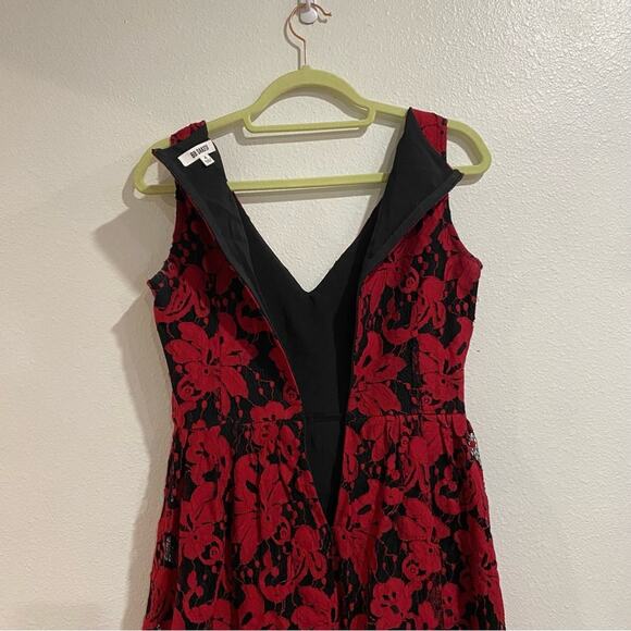 BB Dakota Red Lace Sleeveless Midi Fit Flare Dress Sz 4 - Picture 8 of 11